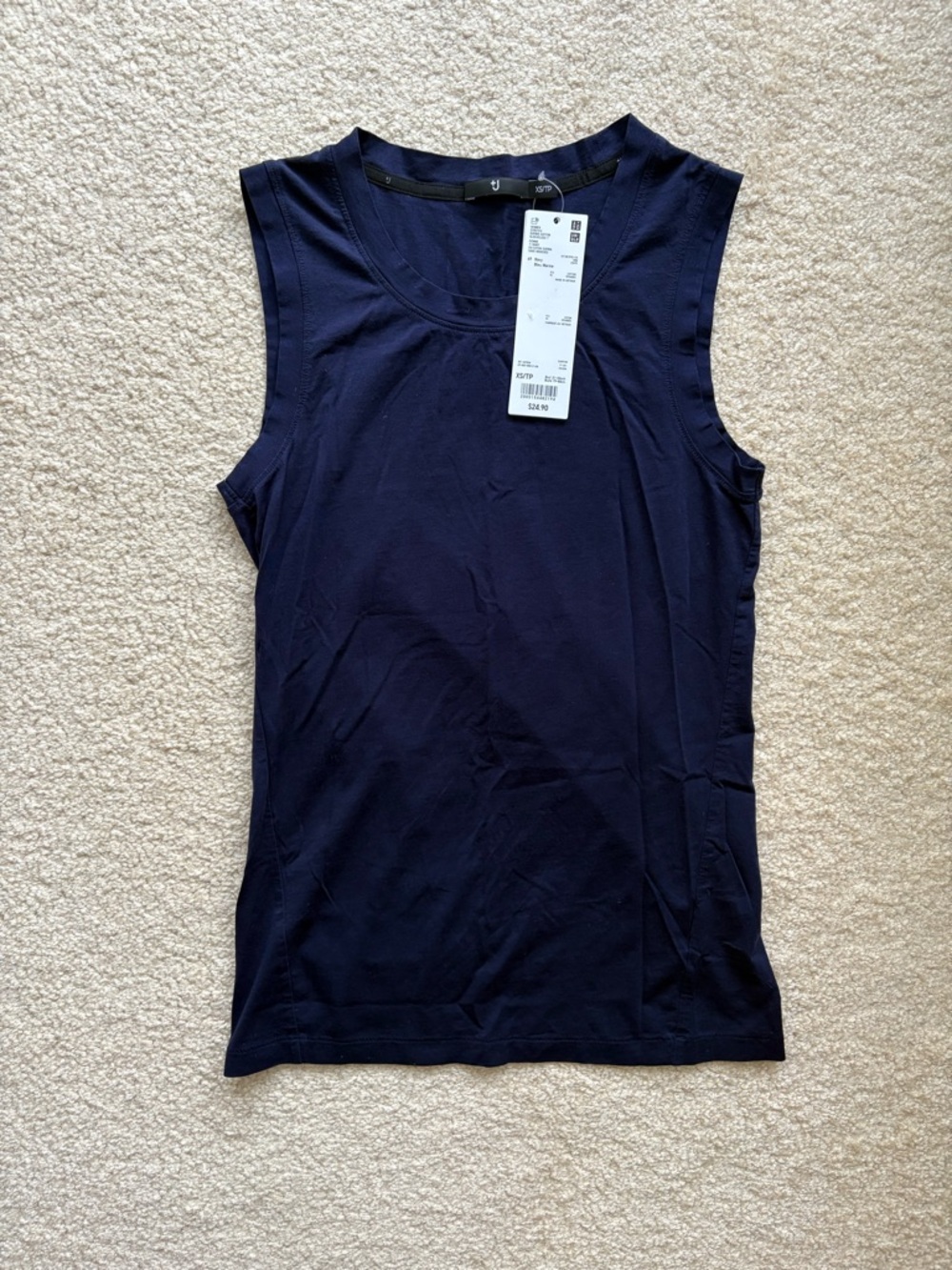UNIQLO x J+ Jill Sander Supima Cotton Women's Navy Sleeveless Tank Top XS